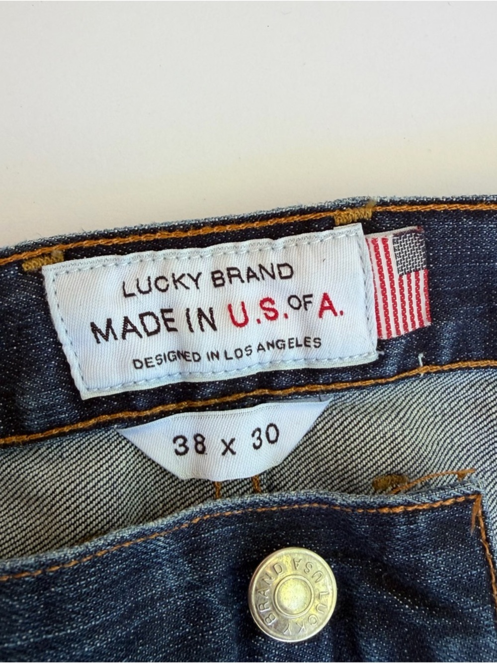 Men’s Vintage Lucky Brand🍀 Jeans Size 38 x 30 Rare White Oak Cone Denim - Picture 11 of 15